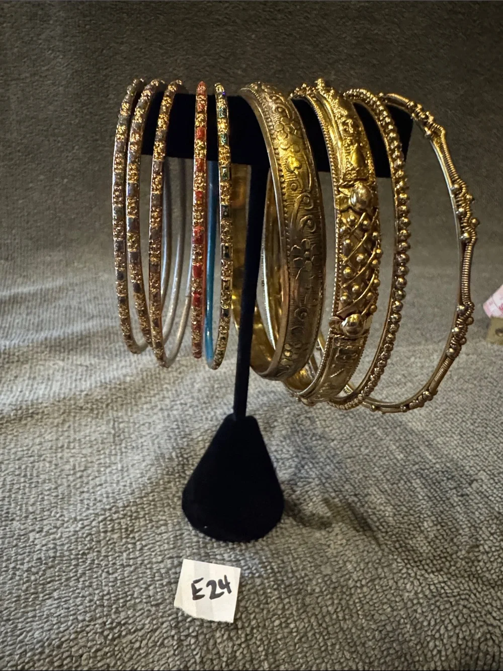 Gold-Tone Multi Bangle Bracelet Set of 9- Women Jewelry